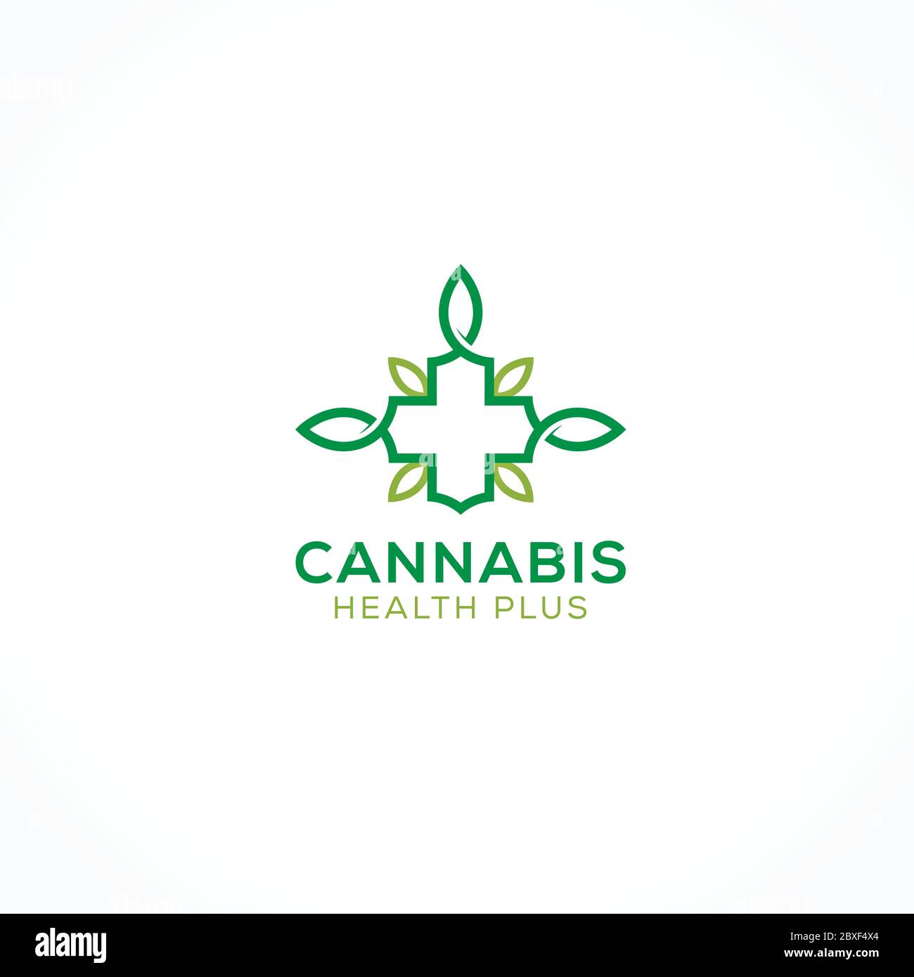 simbolo health plus cbd e logo hamp leaf Illustrazione Vettoriale