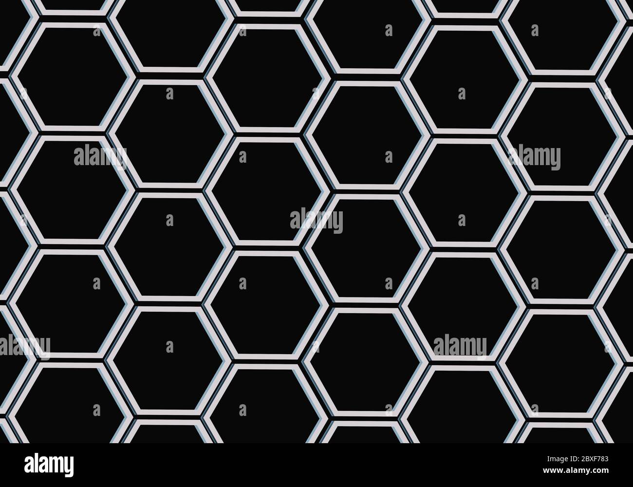 Nidi d'ape metallici astratti. Struttura moderna ed elegante. illustrazione 3d Foto Stock