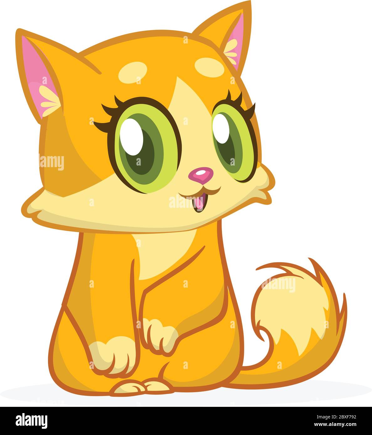 Carino e divertente cartone animato arancione gatto. Illustrazione  vettoriale Immagine e Vettoriale - Alamy