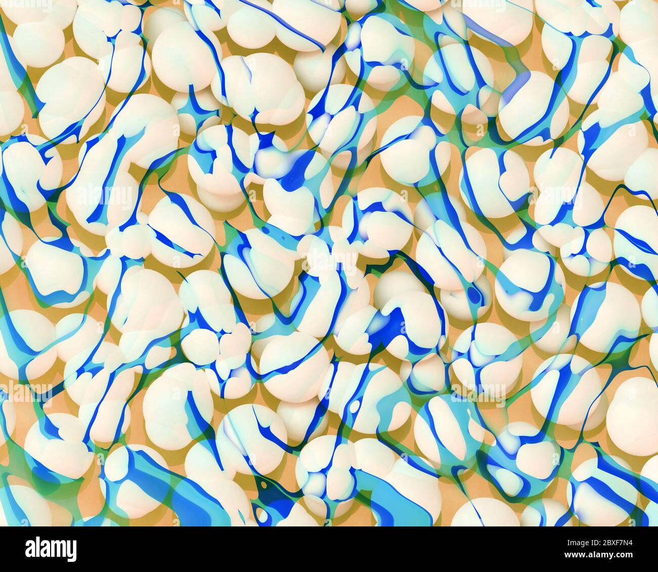 Sfondo astratto con sfere 3d, rendering 3d Foto Stock