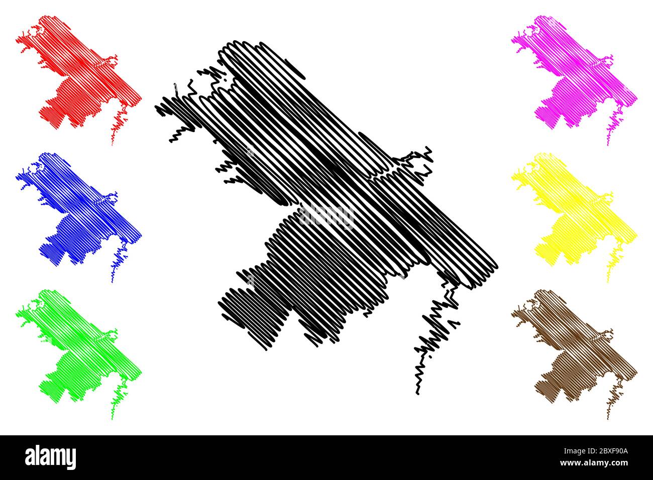 Città di Pescara (Repubblica Italiana, Italia, Abruzzo) mappa illustrazione vettoriale, schizzo di tela mappa Città di Pescara Illustrazione Vettoriale