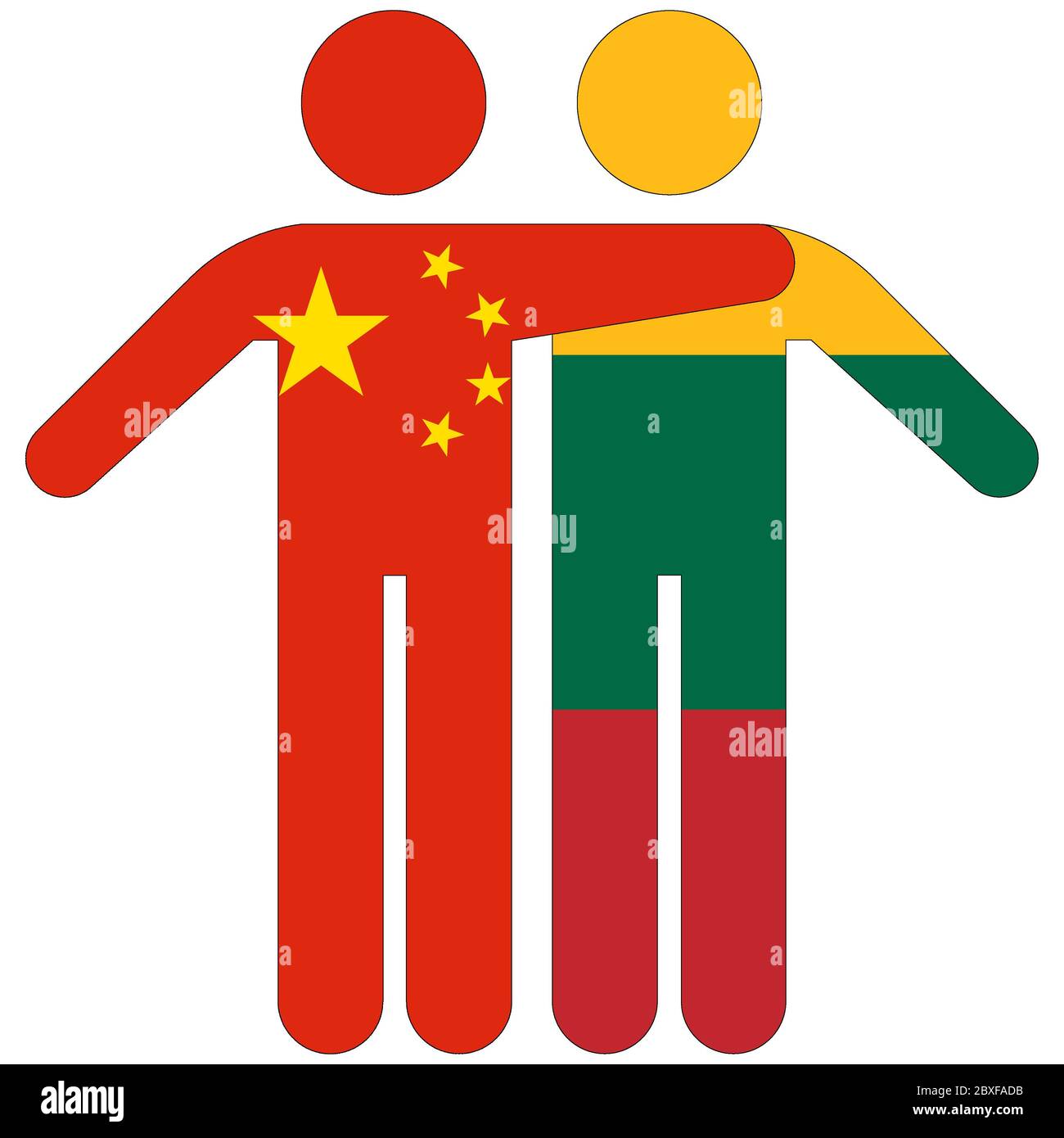 Cina - Lituania / concetto di amicizia su sfondo bianco Foto Stock