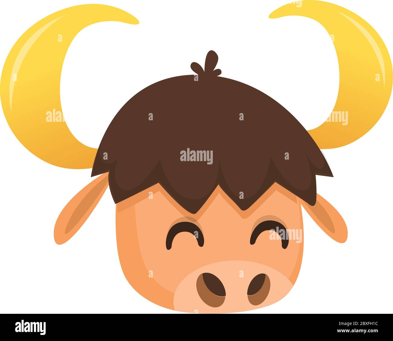 Illustrazione vettoriale della testa di bisonte di Cartoon Illustrazione Vettoriale