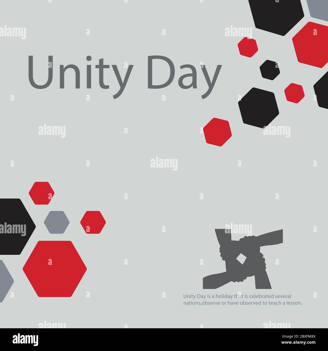 Il giorno dell'unità è una festa che si celebra in diverse nazioni, osserva o osserva per insegnare una lezione. Illustrazione Vettoriale