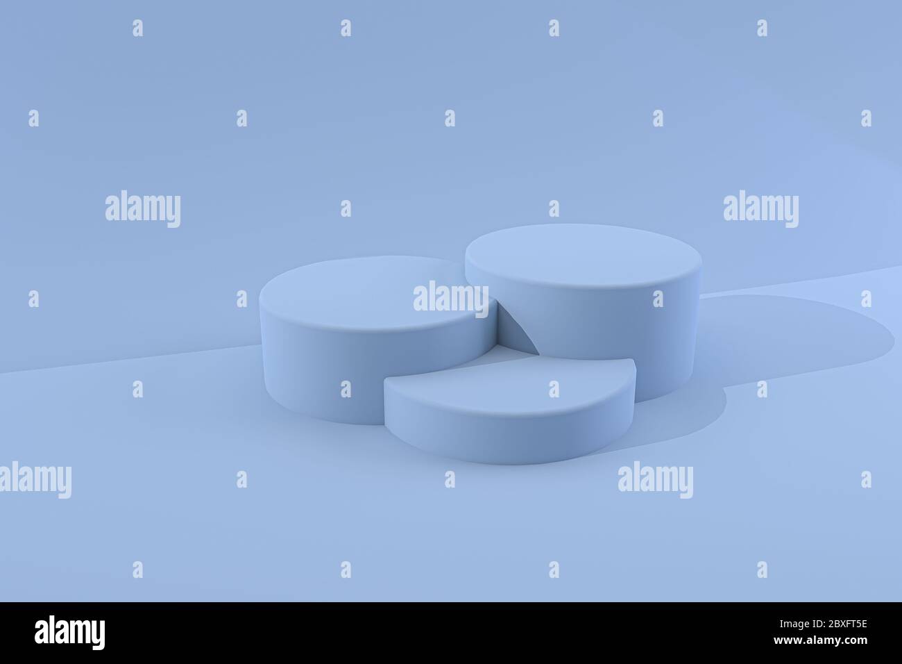 podio in 3d rendering su sfondo astratto blu . illustrazione 3d Foto Stock