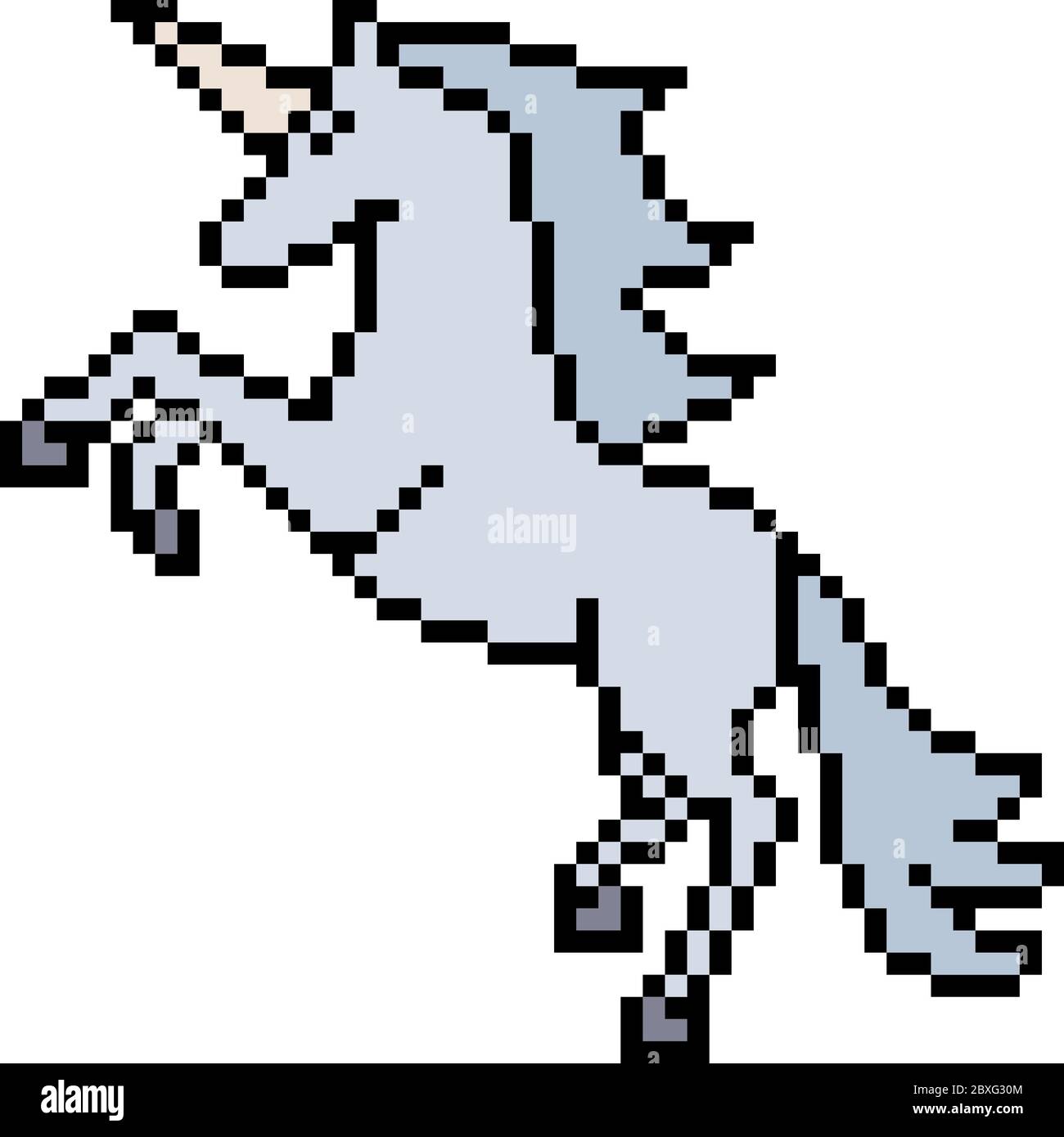 unicorno grafico pixel vettoriale isolato Illustrazione Vettoriale