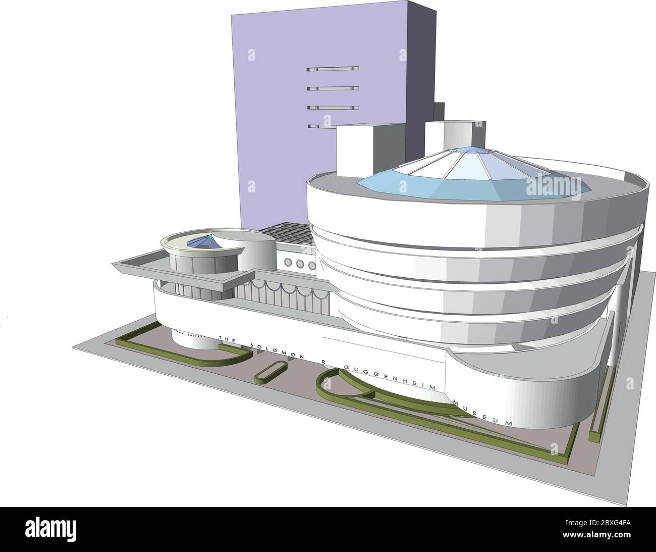 Museo Guggenheim illustrazione vettoriale,le Corbusier,progetto di architettura Illustrazione Vettoriale