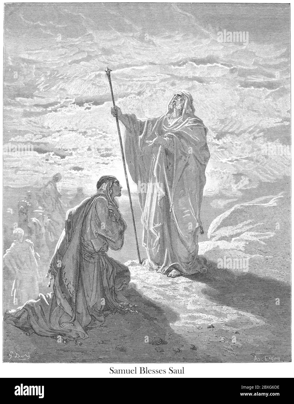 Samuele Benedizione Saul 1 Samuele 9:21 dal libro 'Bible Gallery' illustrato da Gustave Dore con memorie di Dore e Letter-press descrittivo di Talbot W. Chambers D.D. Pubblicato da Cassell & Company Limited a Londra e contemporaneamente da Mame a Tours, Francia nel 1866 Foto Stock