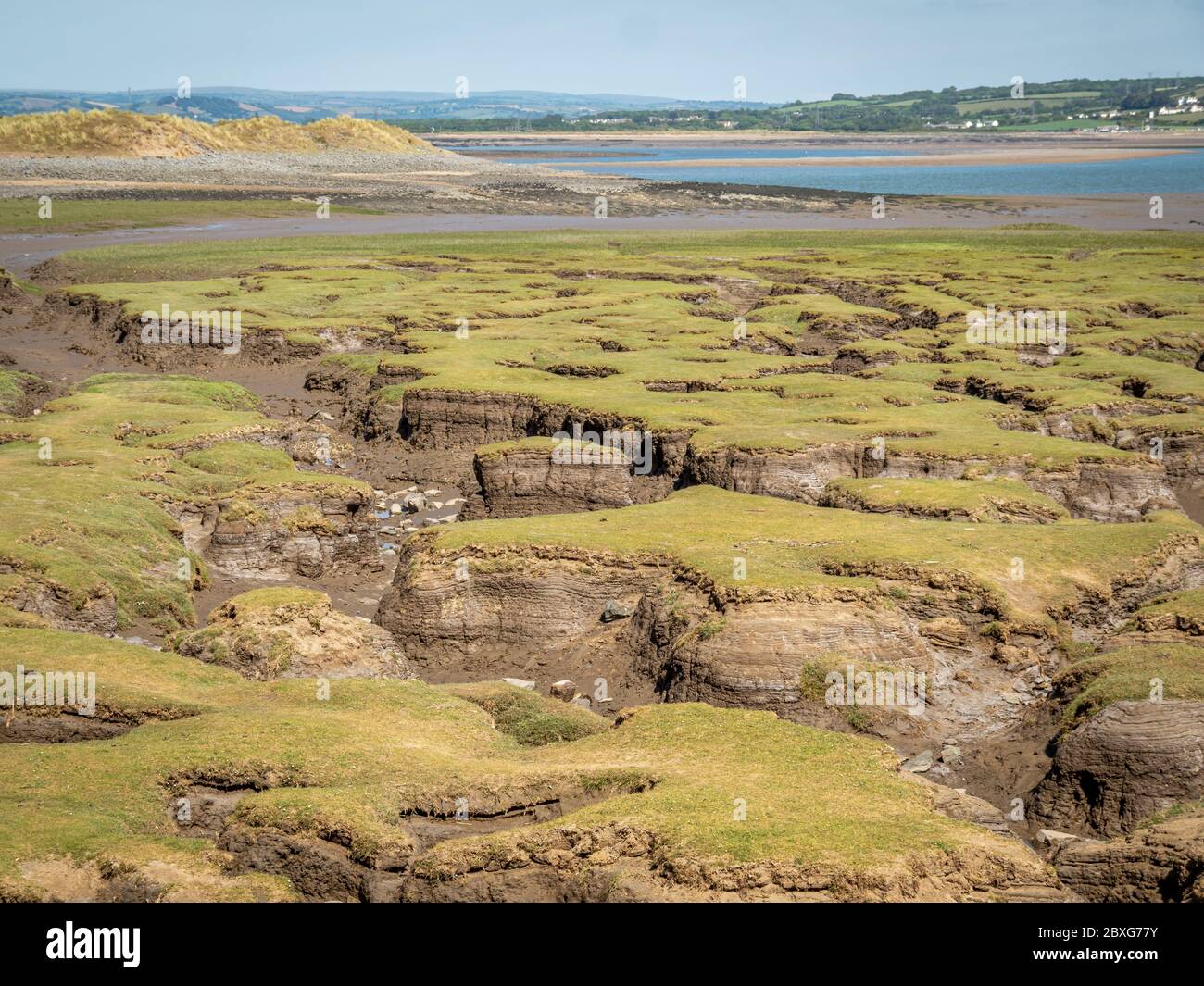 Northam Burrows sul Torridge e l'estuario del Taw. Bellissimo paesaggio, interessante geologia e sito di particolare interesse scientifico. Foto Stock