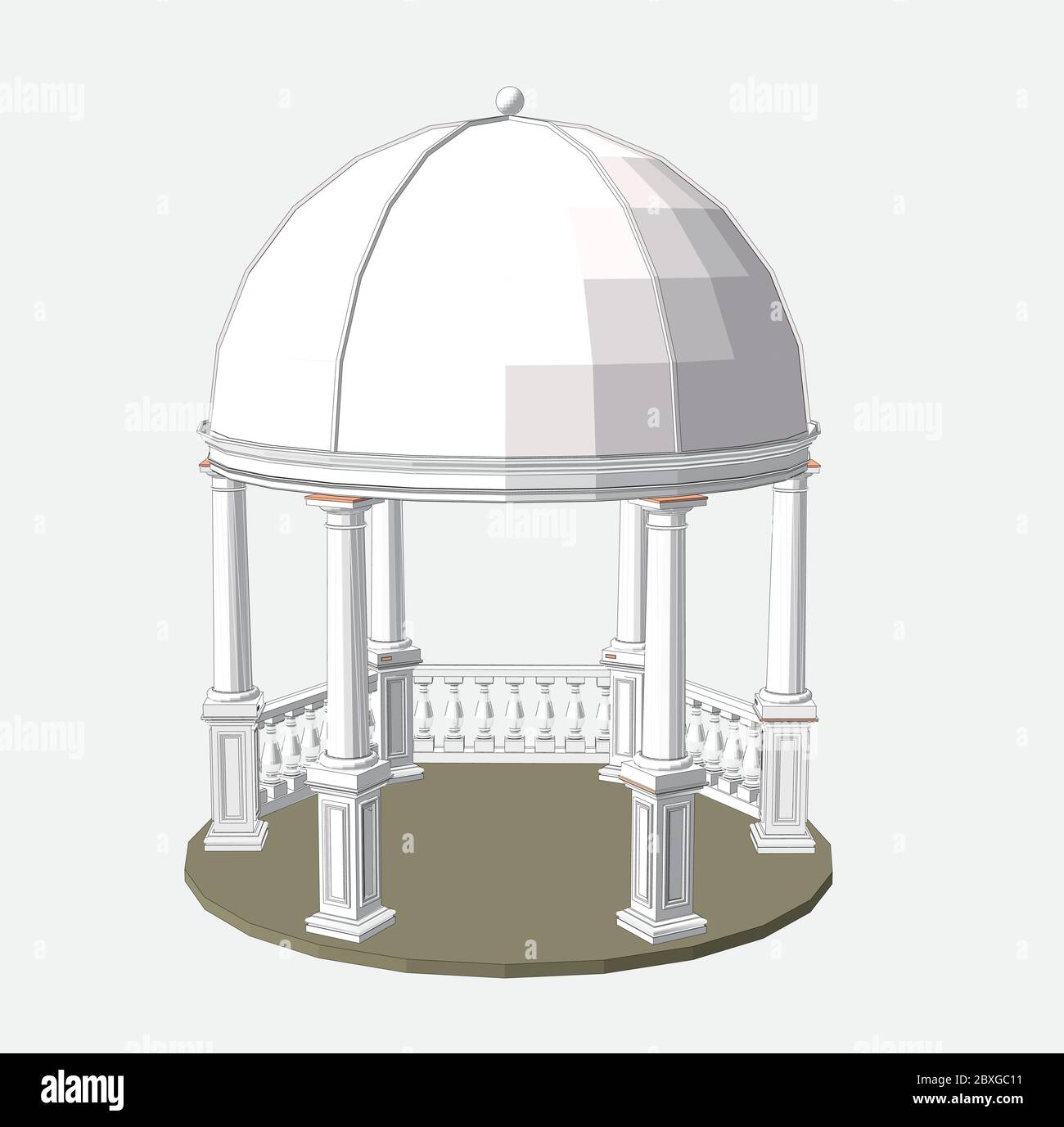 Pavilion vettore, decorazione architettonica, stile architettonico Illustrazione Vettoriale