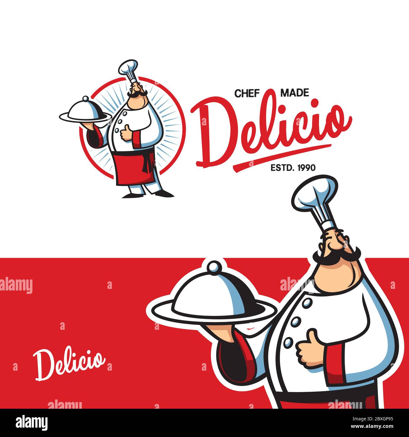 Logo del personaggio dello chef Illustrazione Vettoriale