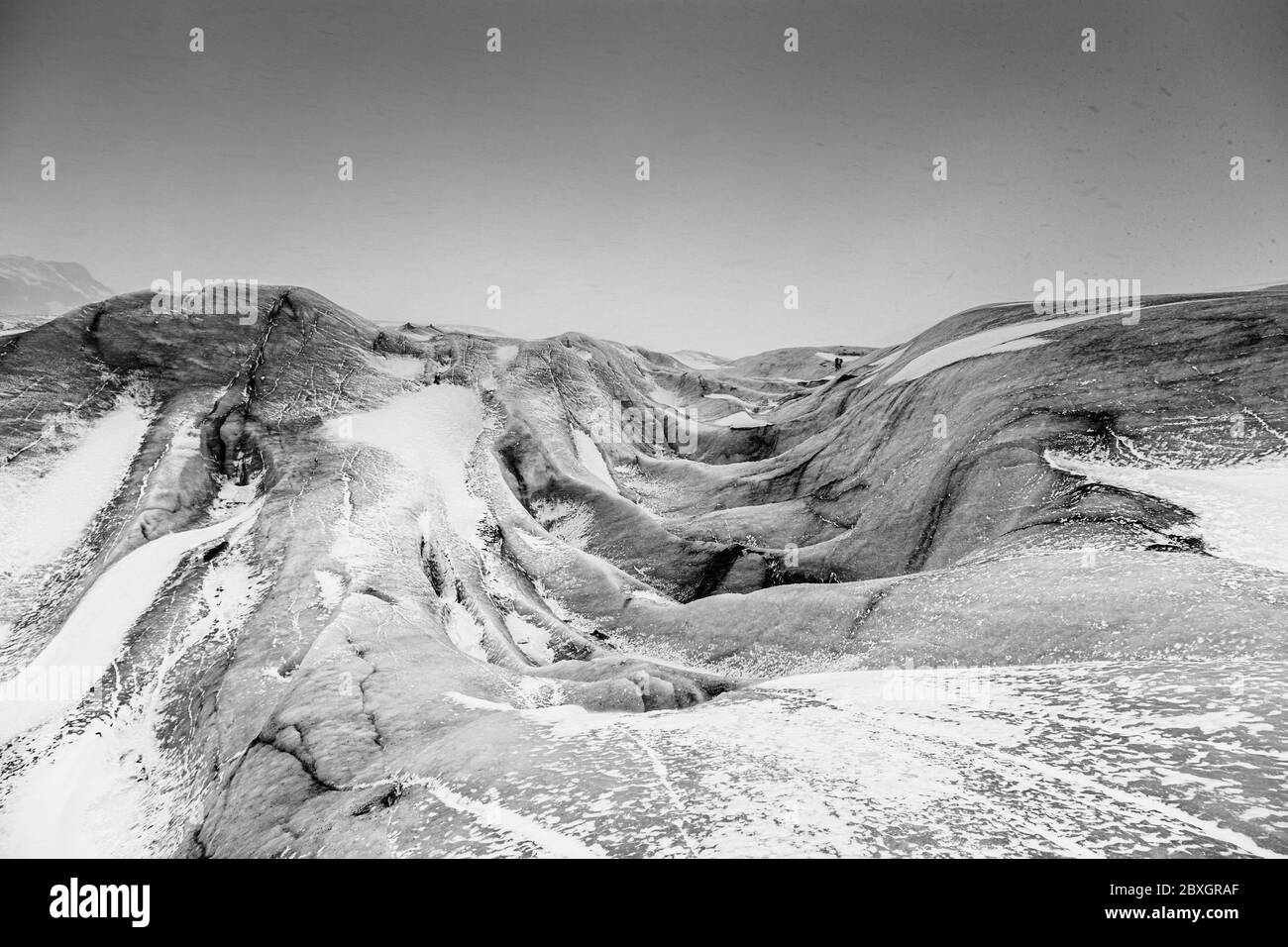 Ghiacciaio di Solheimjokull, Route 1, South Coast, Ring Road, Islanda Foto Stock