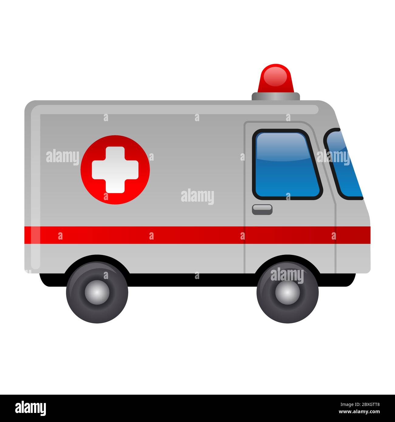 illustrazione dell'auto di emergenza dell'ambulanza con una sirena Illustrazione Vettoriale