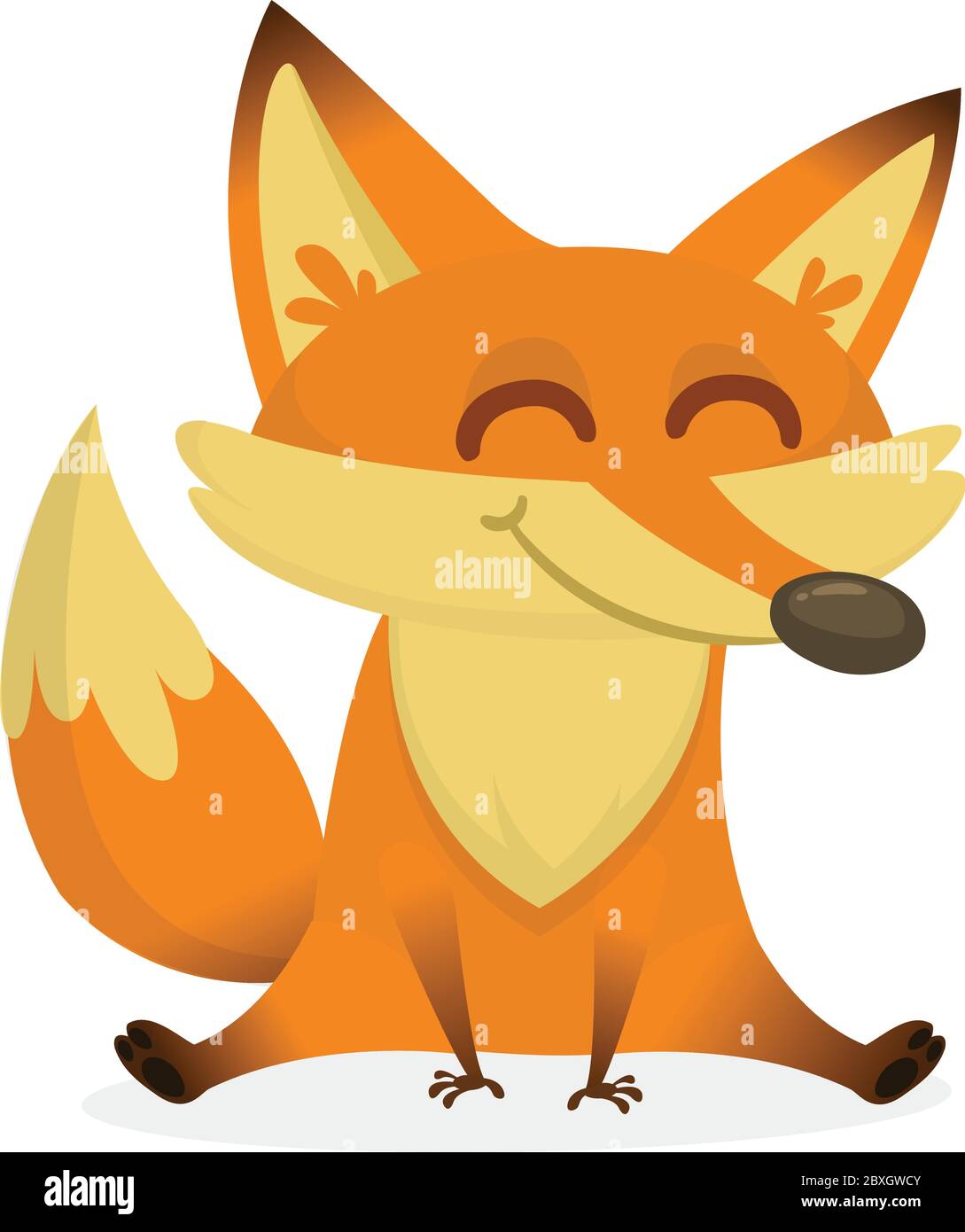 Un'illustrazione che raffigura un carino cartoon rosso volpe. Vettore EPS 8. Illustrazione Vettoriale