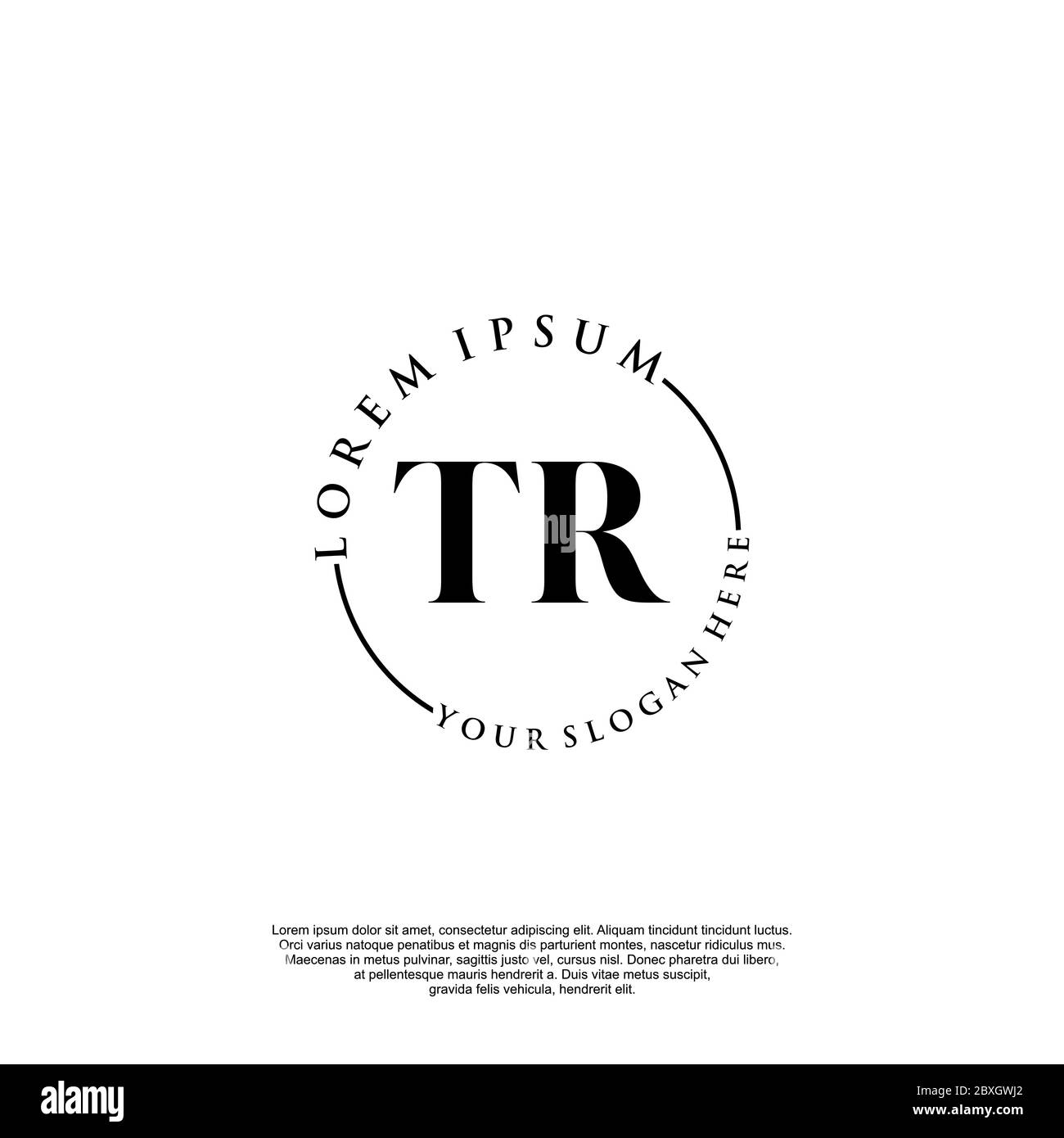 TR vettore modello logo scrittura manuale iniziale Illustrazione Vettoriale