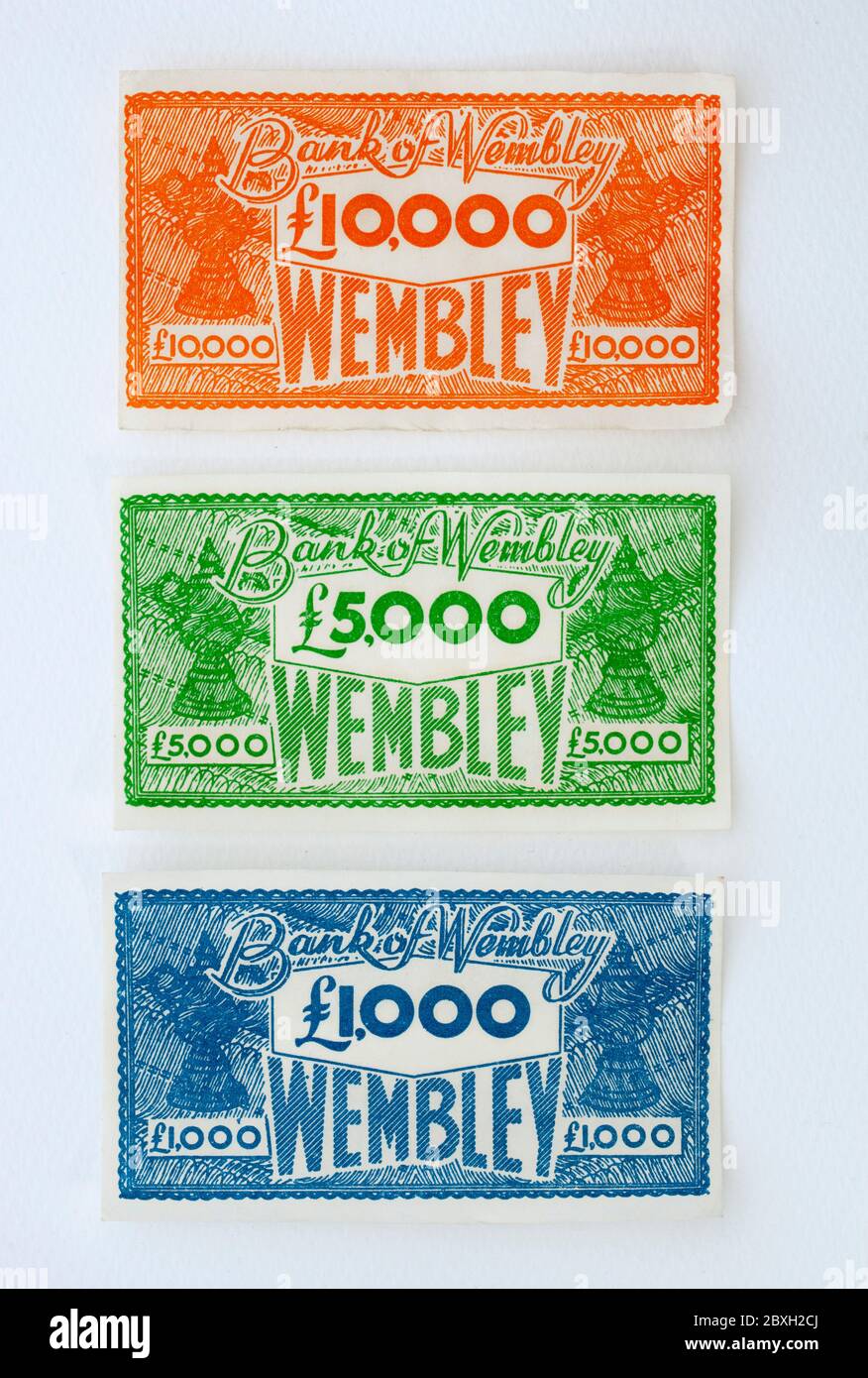 Soldi dal gioco di carte di calcio vintage Wembley Foto Stock