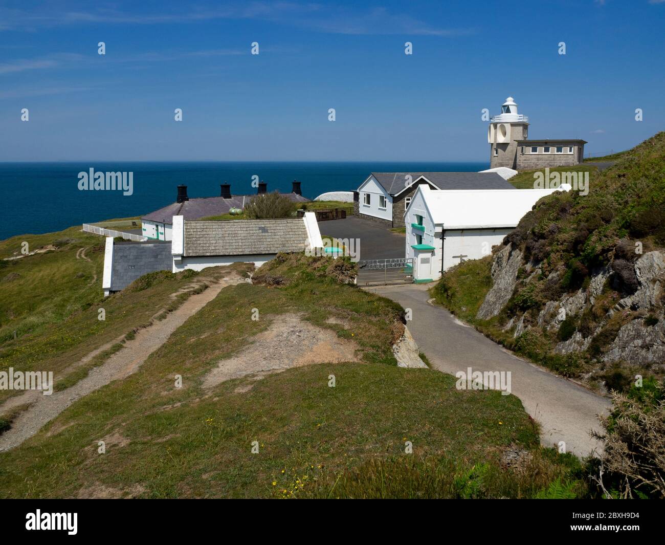 Bull Point lighthouse, North Devon, Regno Unito Foto Stock