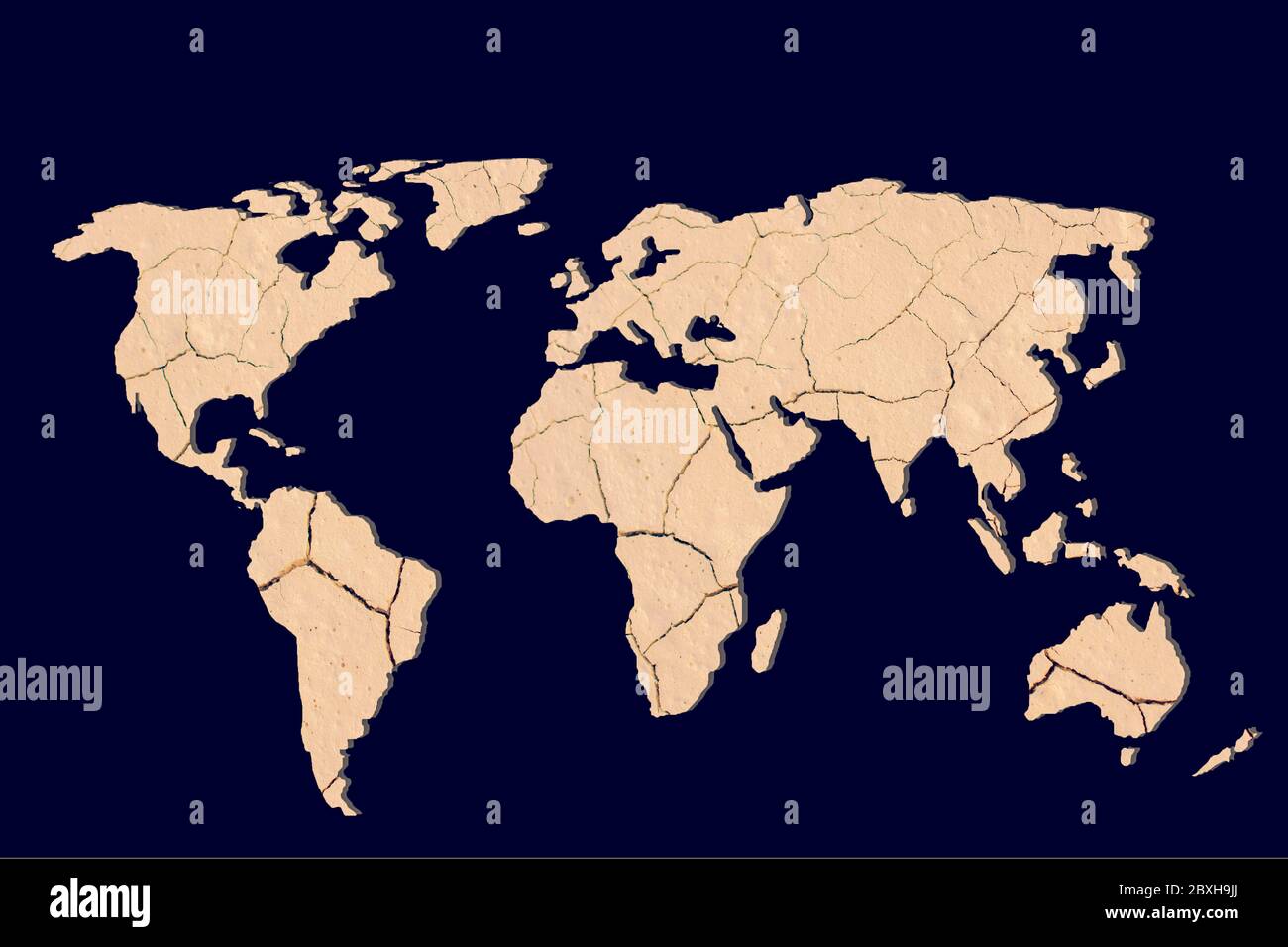 Circa delineato mappa del mondo come global business concetti Foto Stock