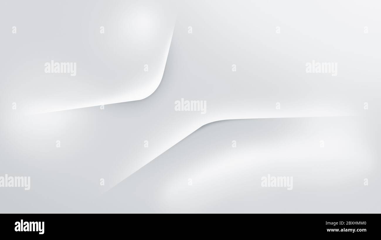 Linee piegate su uno sfondo grigio chiaro. Sfondo minimalista e astratto con spazio di copia. Design semplice e moderno con risoluzione 4k. Foto Stock