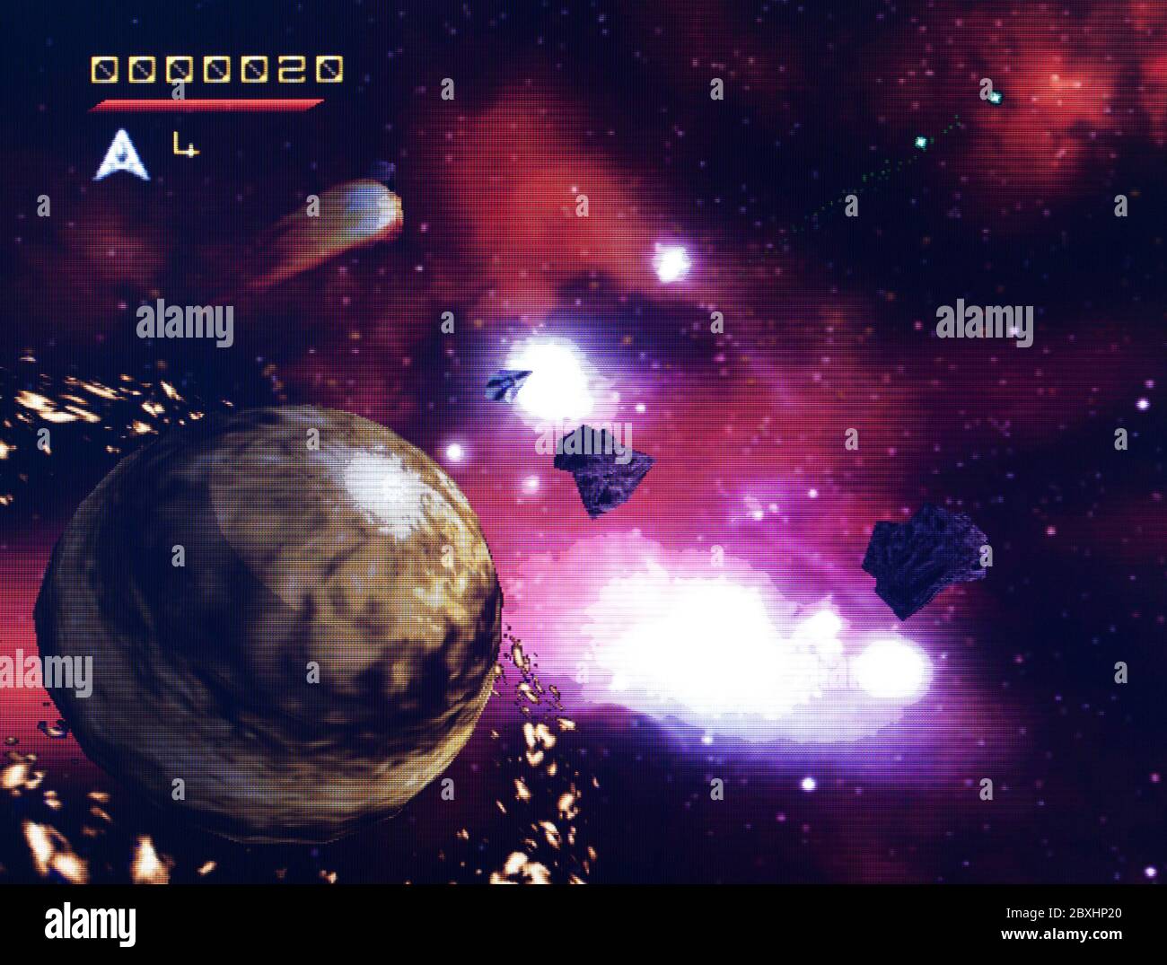 Hyper Asteroids 64 - Nintendo 64 Videogame - solo per uso editoriale Foto Stock
