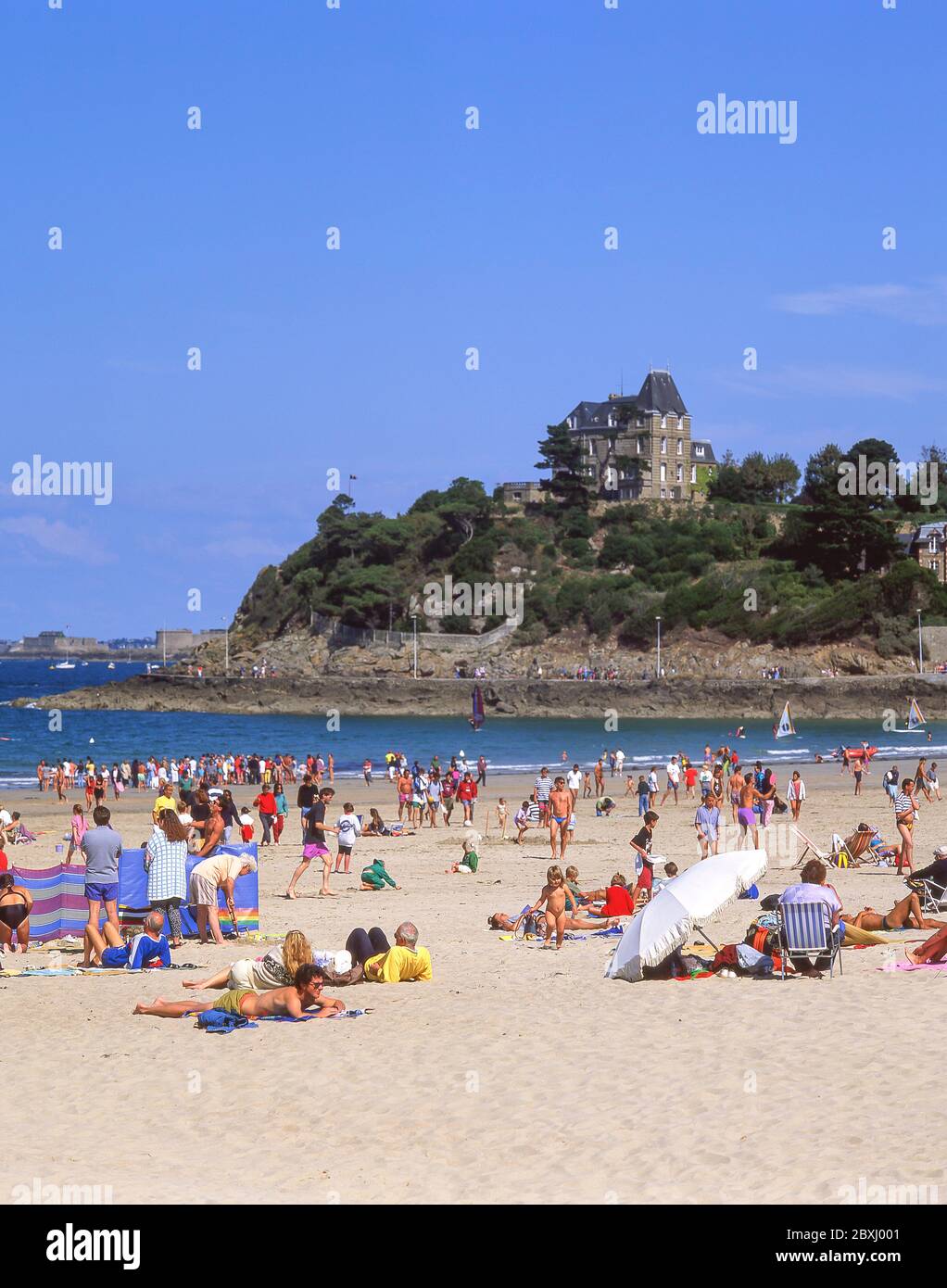 Plage de l’Écluse, Dinard, Ille-et-Vilaine, Bretagna, Francia Foto Stock