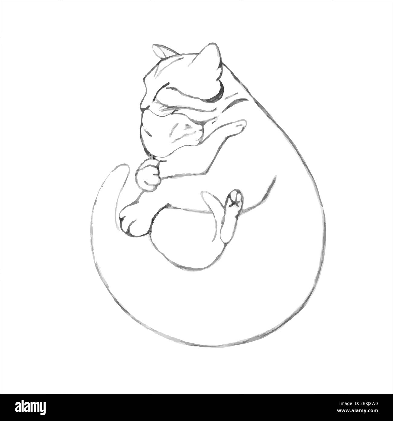 Gatto madre e gattino, abbraccio tenero, amore Foto Stock