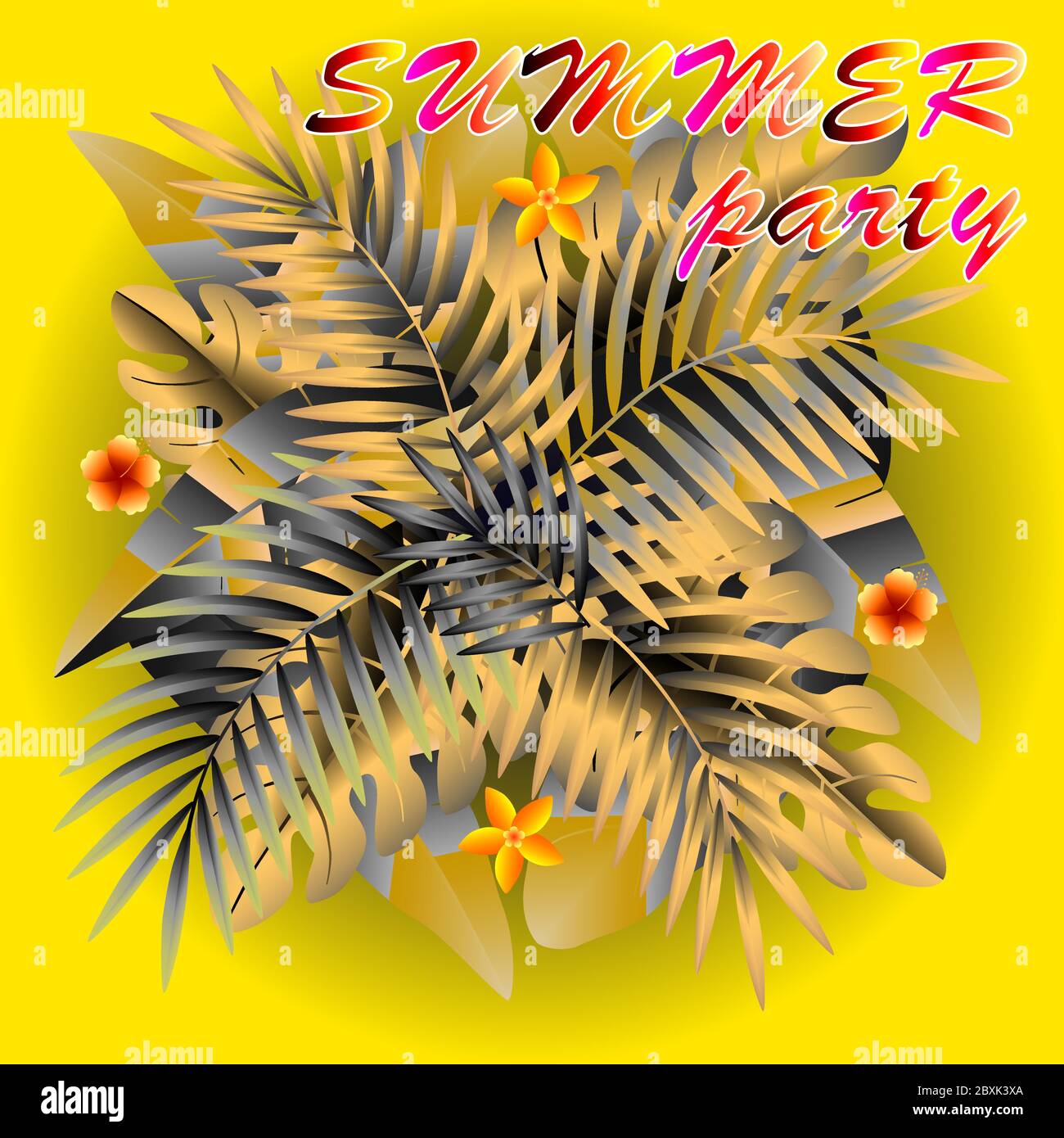 Colorato estate festa scritta concetto libero vettore Illustrazione Vettoriale