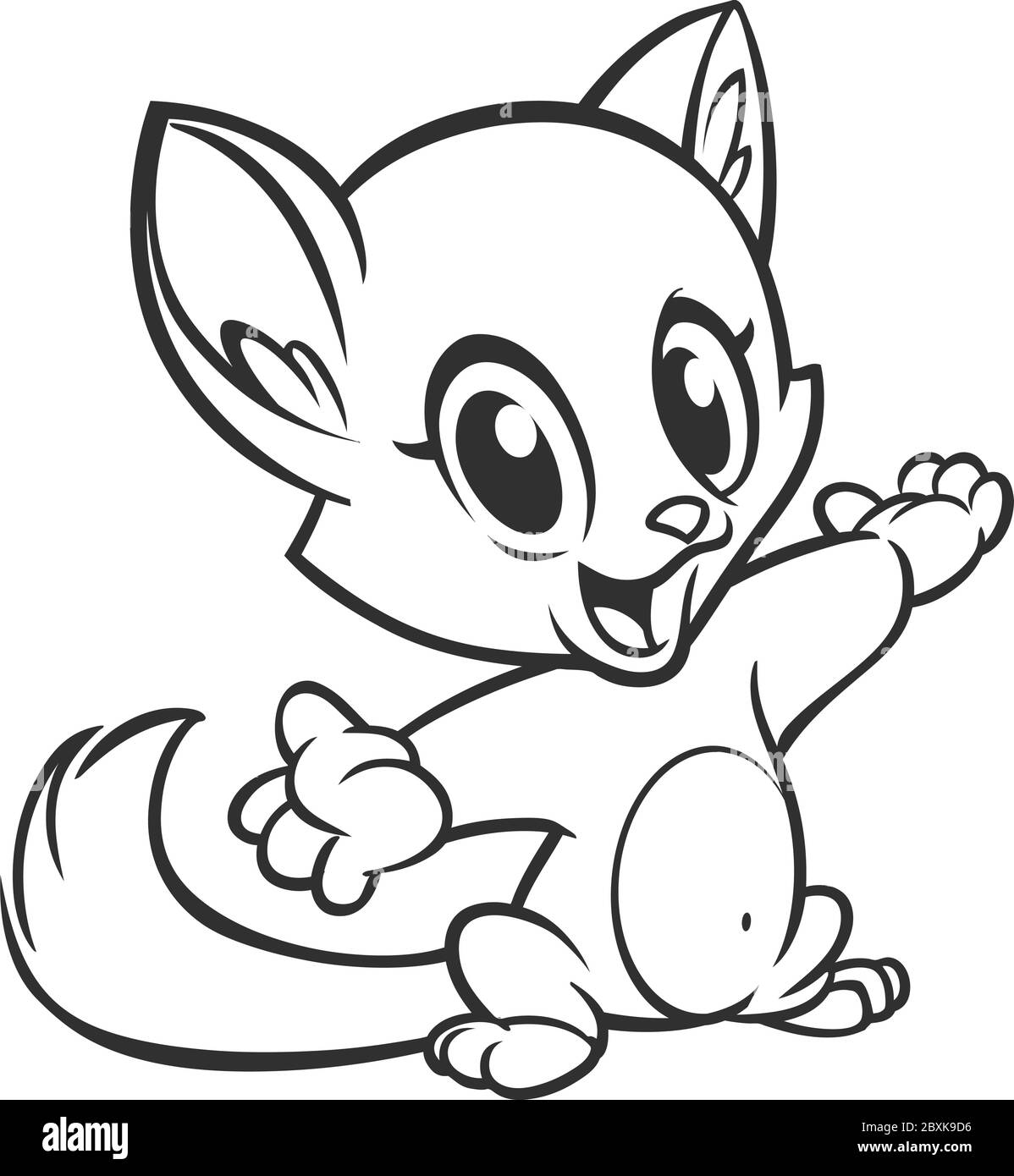 Cartoon gatto delineato. Illustrazione della colorazione del gatto vettoriale Illustrazione Vettoriale