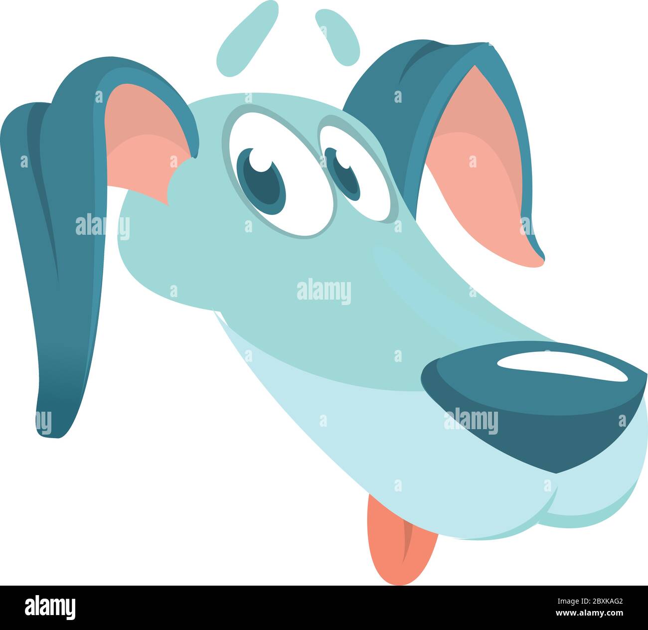 Illustrazione di un vettrice di carino di Dachshund. Icona testa doggy. Isolato su sfondo bianco Illustrazione Vettoriale
