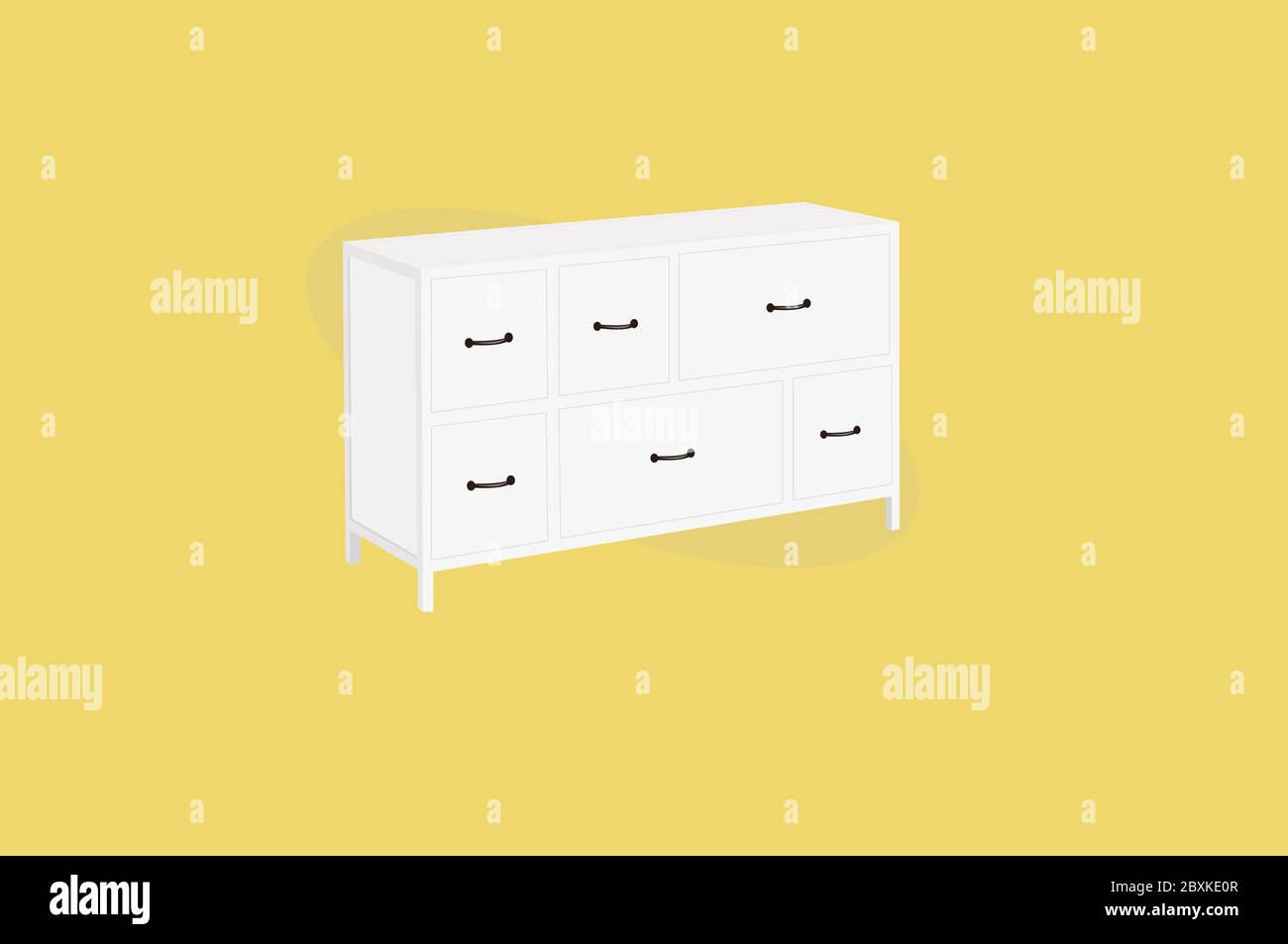 Armadio o guardaroba. Mobili in legno. Illustrazione vettoriale. Illustrazione Vettoriale