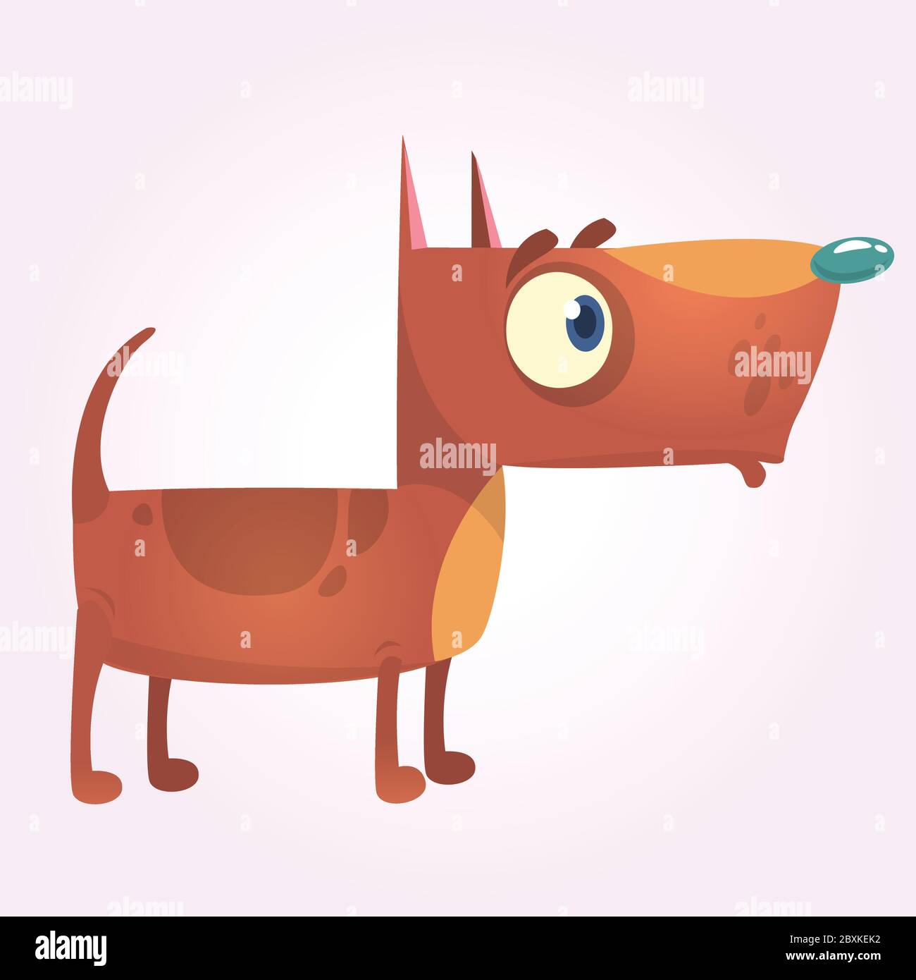 Mascotte di cane di pitbull marrone del cartone animato. Illustrazione vettoriale Illustrazione Vettoriale