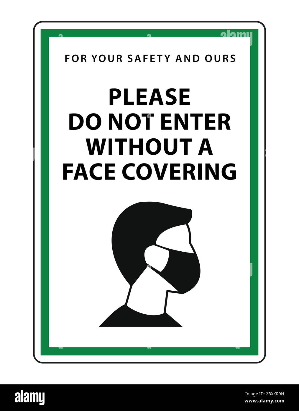 Non immettere senza un vettore di segnale di copertura della faccia Illustrazione Vettoriale