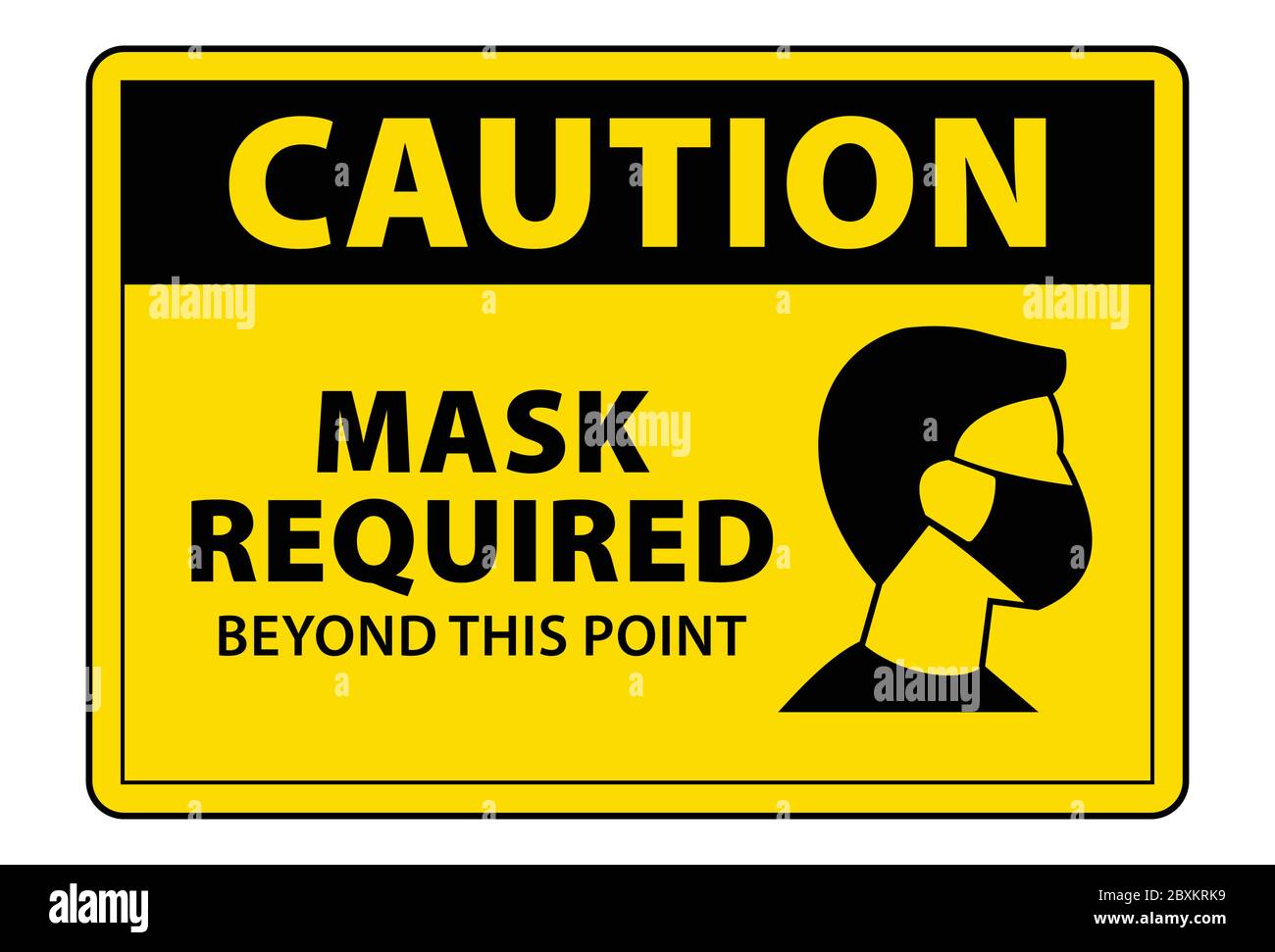 maschera di attenzione necessaria oltre questo vettore di segno punto Illustrazione Vettoriale