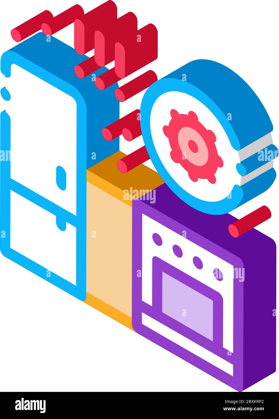 batteri nocivi nell'illustrazione del vettore isometrico dell'icona della cucina Illustrazione Vettoriale
