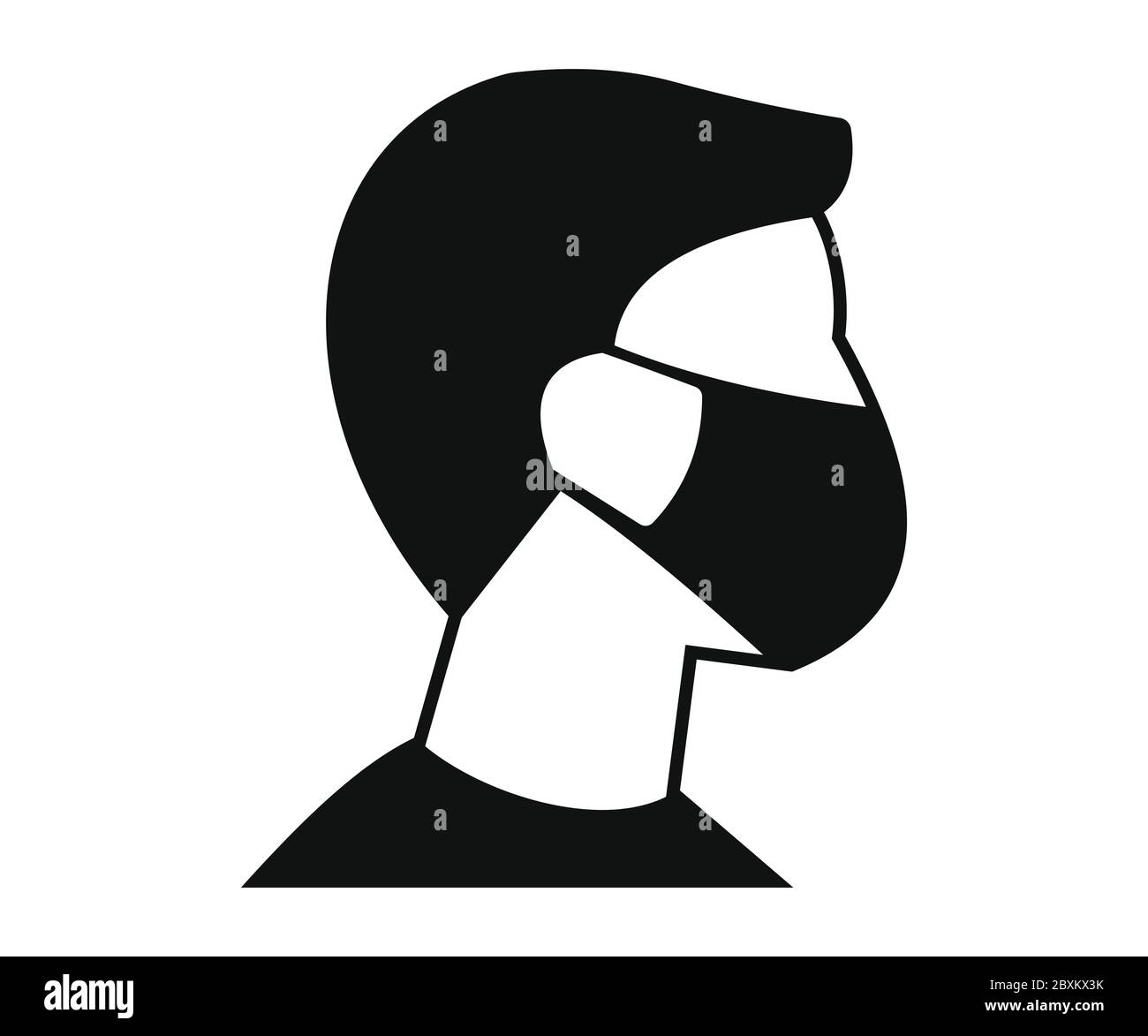 vettore icona maschera facciale, vettore simbolo maschera Illustrazione Vettoriale