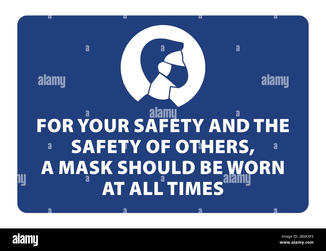 La maschera deve essere indossata segno, maschera facciale richiesto vettore scheda di avviso, maschera deve essere sempre indossata, maschera maschera di maschera obbligatoria segno Illustrazione Vettoriale