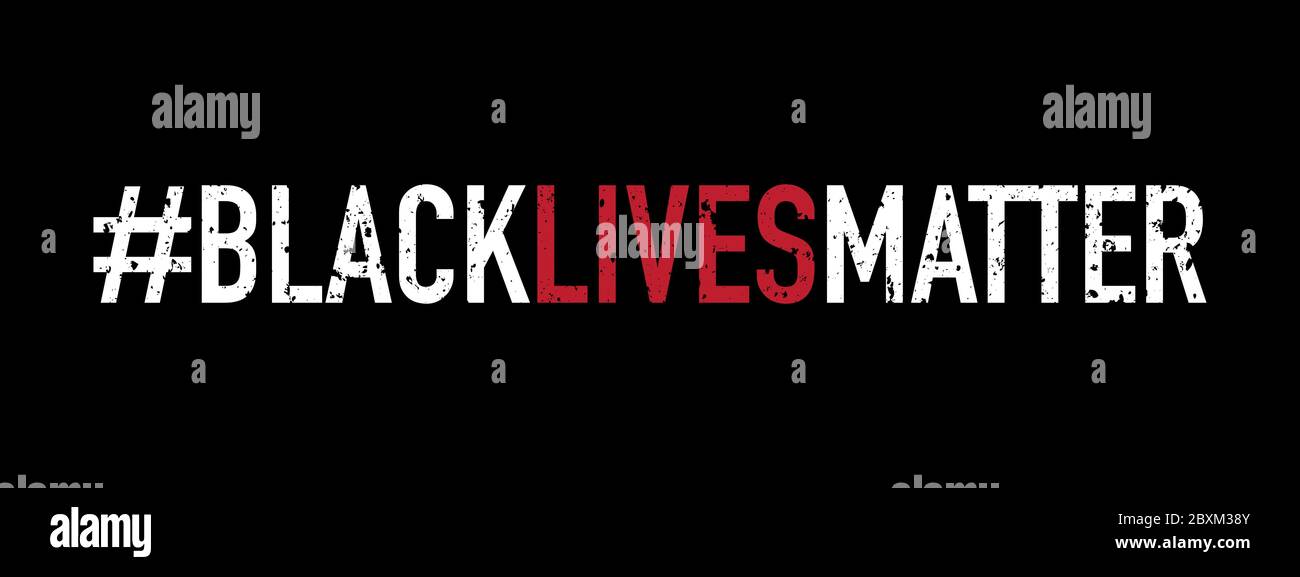 Black Lives Matter Typography, protesta Banner sul diritto umano del popolo nero negli Stati Uniti. Vettore eps10 Illustrazione Vettoriale