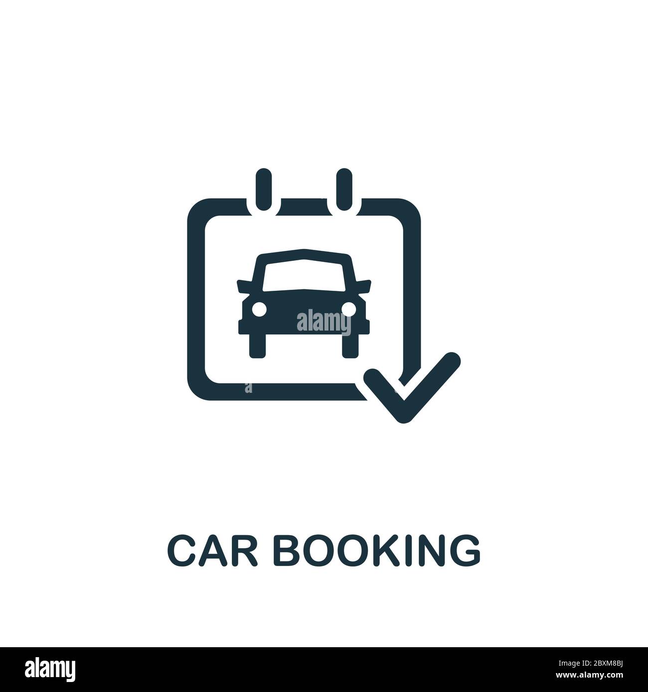 Icona prenotazione auto. Elemento semplice della collezione di condivisione. Icona Creative Car Booking per web design, modelli, infografiche e altro ancora Illustrazione Vettoriale