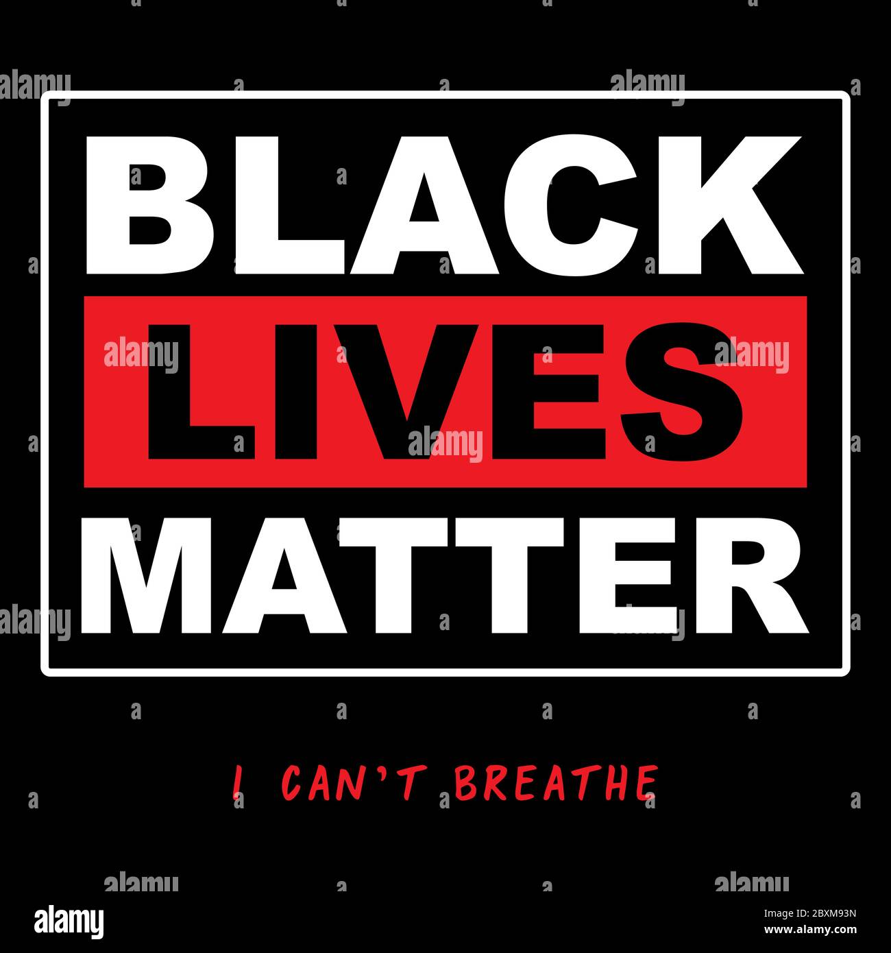 Black Lives Matter Typography, protesta Banner sul diritto umano del popolo nero negli Stati Uniti. Vettore eps10 Illustrazione Vettoriale