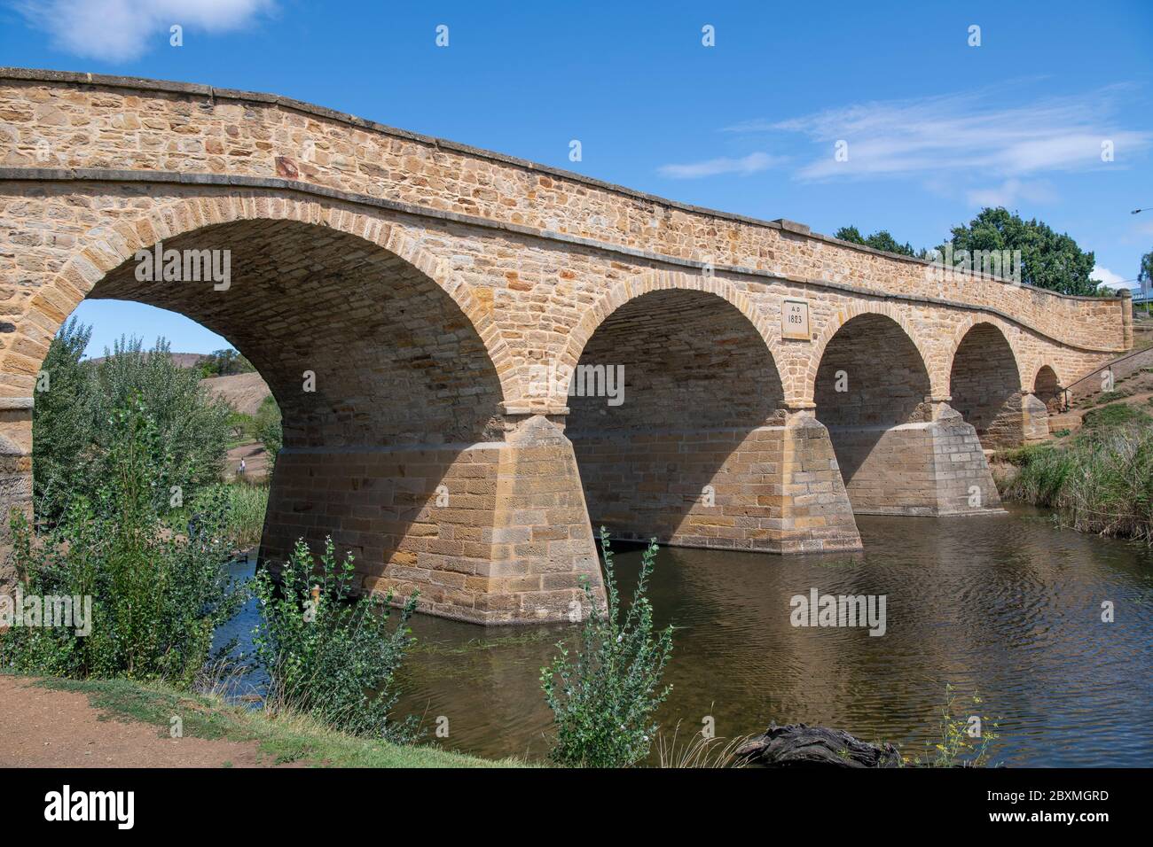 Old Stone Bridge costruito nel 1823 Richmond Tasmania Australia Foto Stock