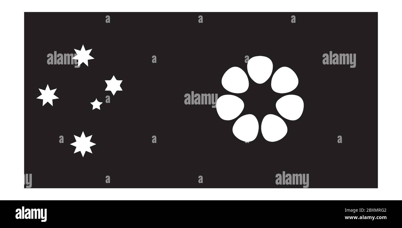 Bandiera del territorio del Nord Australia. File vettoriale EPS in bianco e nero. Illustrazione Vettoriale