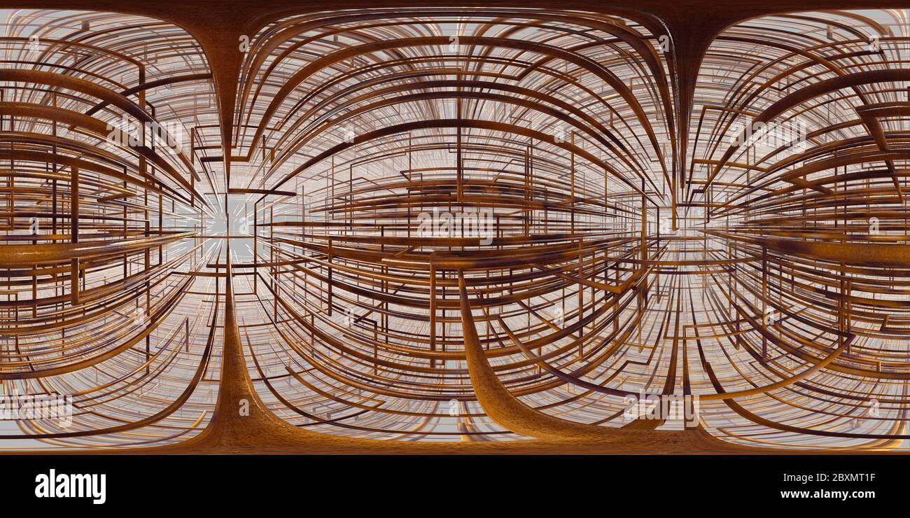 Mappa HDRI 8K, sfondo panorama ambiente sferico, rendering sorgente luminosa astratta (rendering equirettangolare 3d) Foto Stock