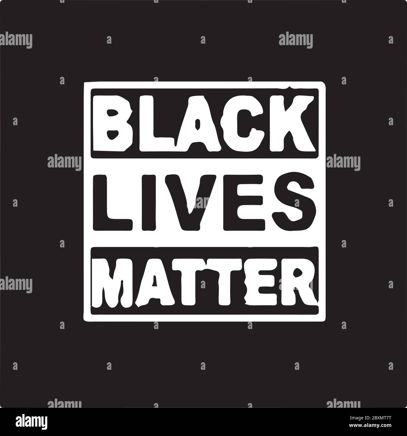 Le vite nere contano. Illustrazione in bianco e nero che raffigura Black Lives Matter. EPS Vector bianco ignorato. Illustrazione Vettoriale