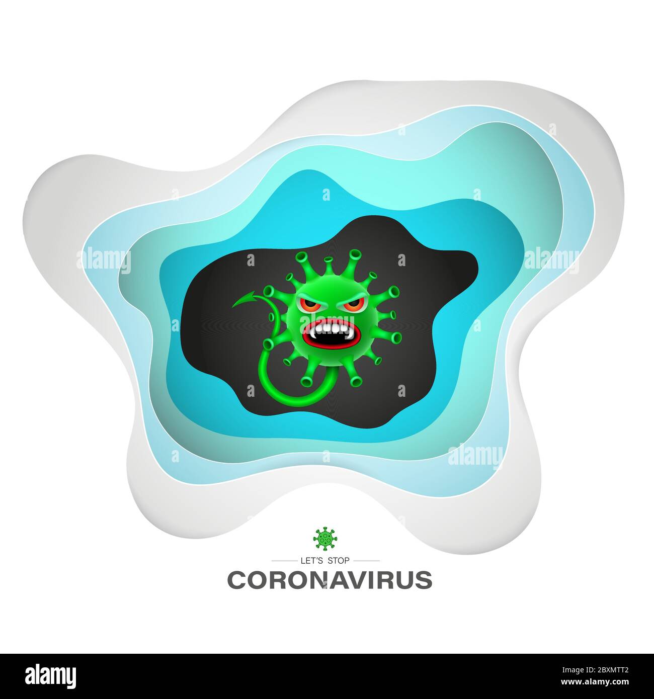 Illustrazione del vettore di carattere del coronavirus per la malattia covid-19 infezione medica. Illustrazione Vettoriale