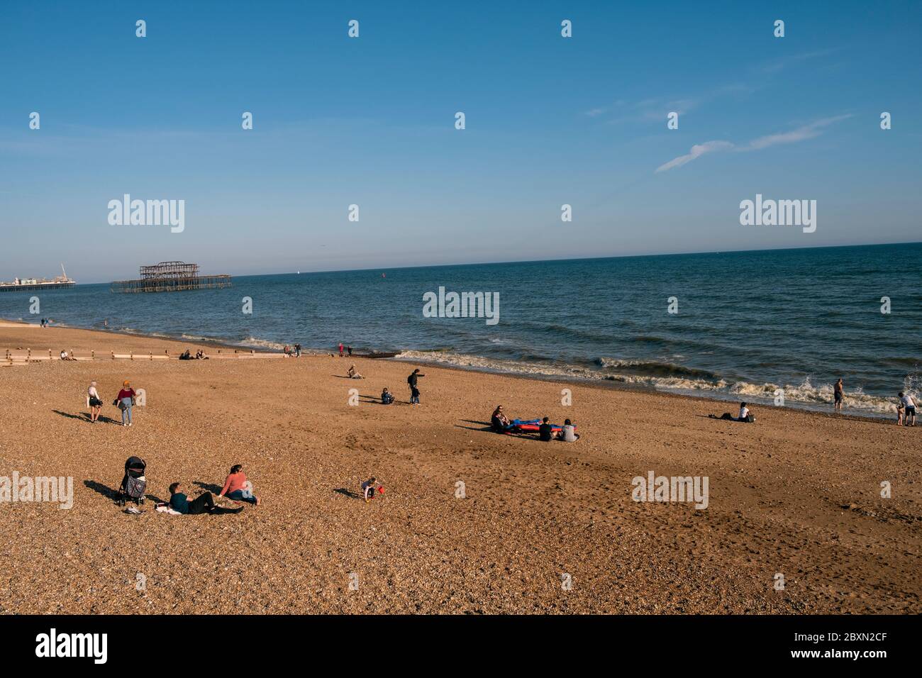 Brighton, persone, spiaggia Foto Stock