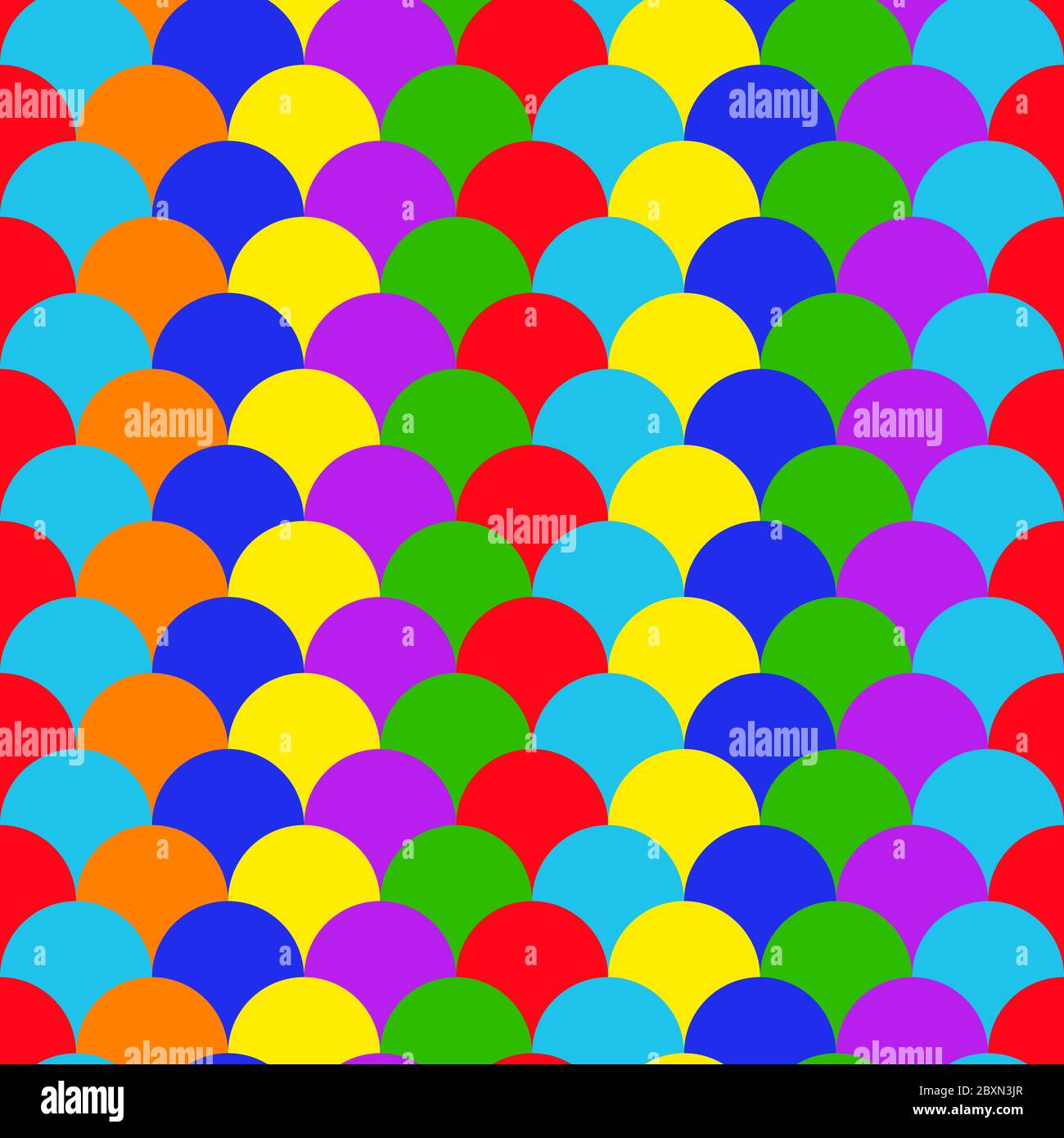 Motivo senza giunture arcobaleno con cerchi. Sfondo vettoriale luminoso Illustrazione Vettoriale