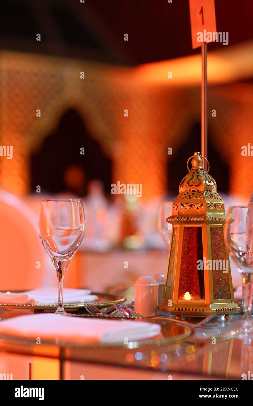 Decorazione di evento, ristorante , Foto Stock