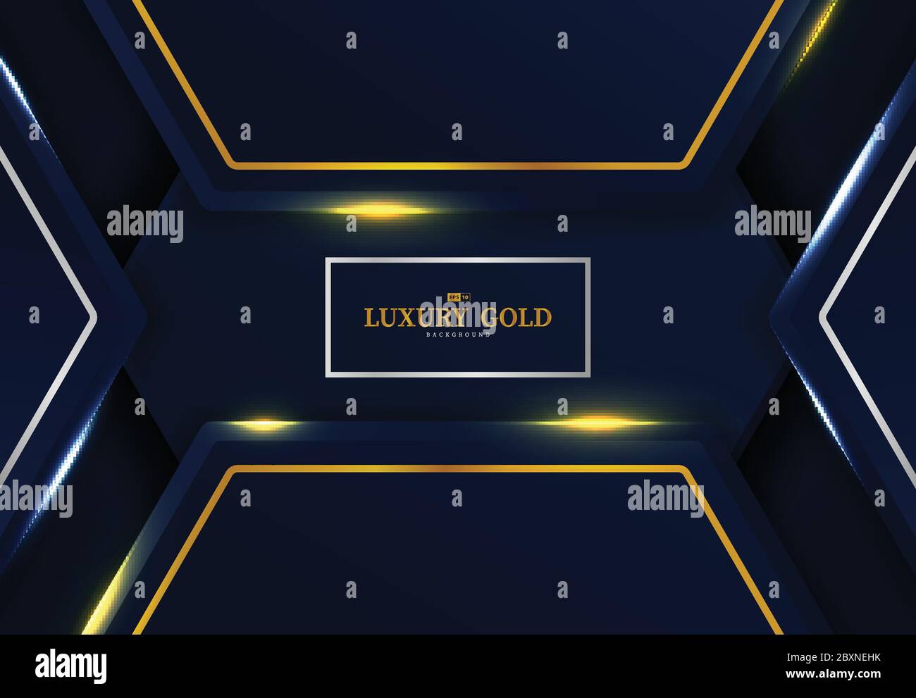 Astratto blu sfumato con fondo a forma di dima oro e argento. Utilizzare per annunci, poster, grafica, design di modelli. Illustrazione Illustrazione Vettoriale