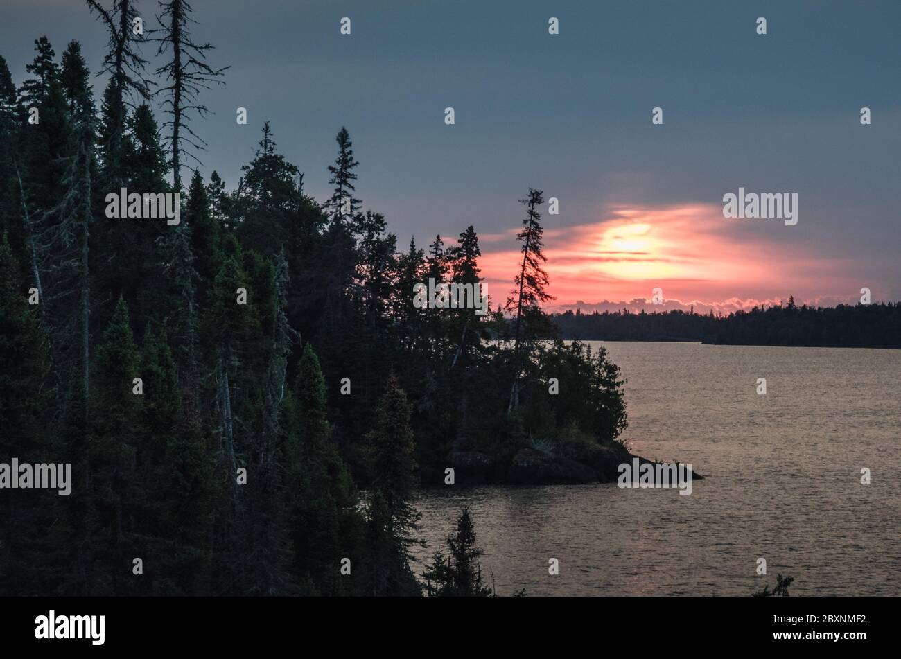Moody alba a Isle Royale, Michigan Foto Stock