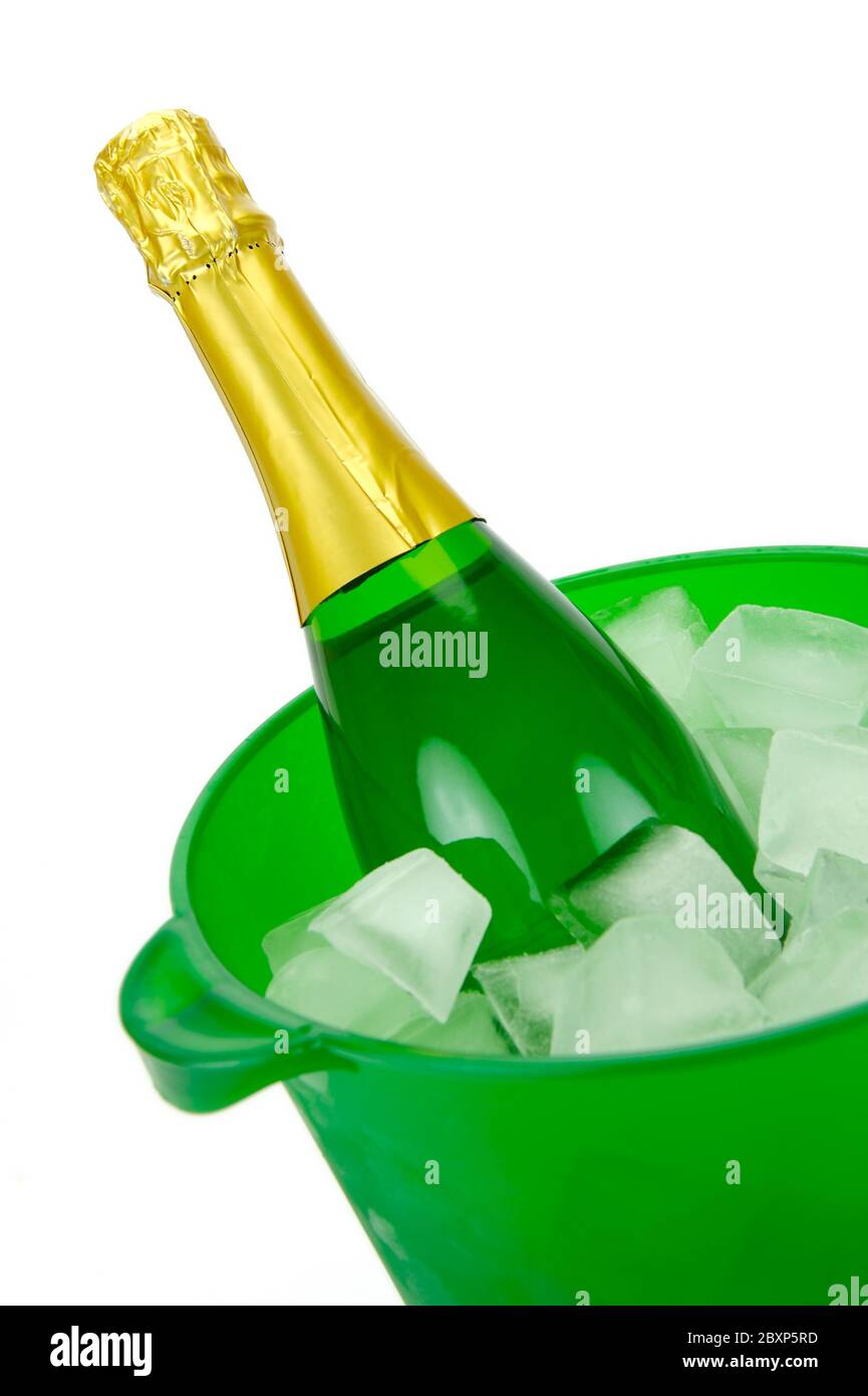 Champagne su ghiaccio Foto Stock